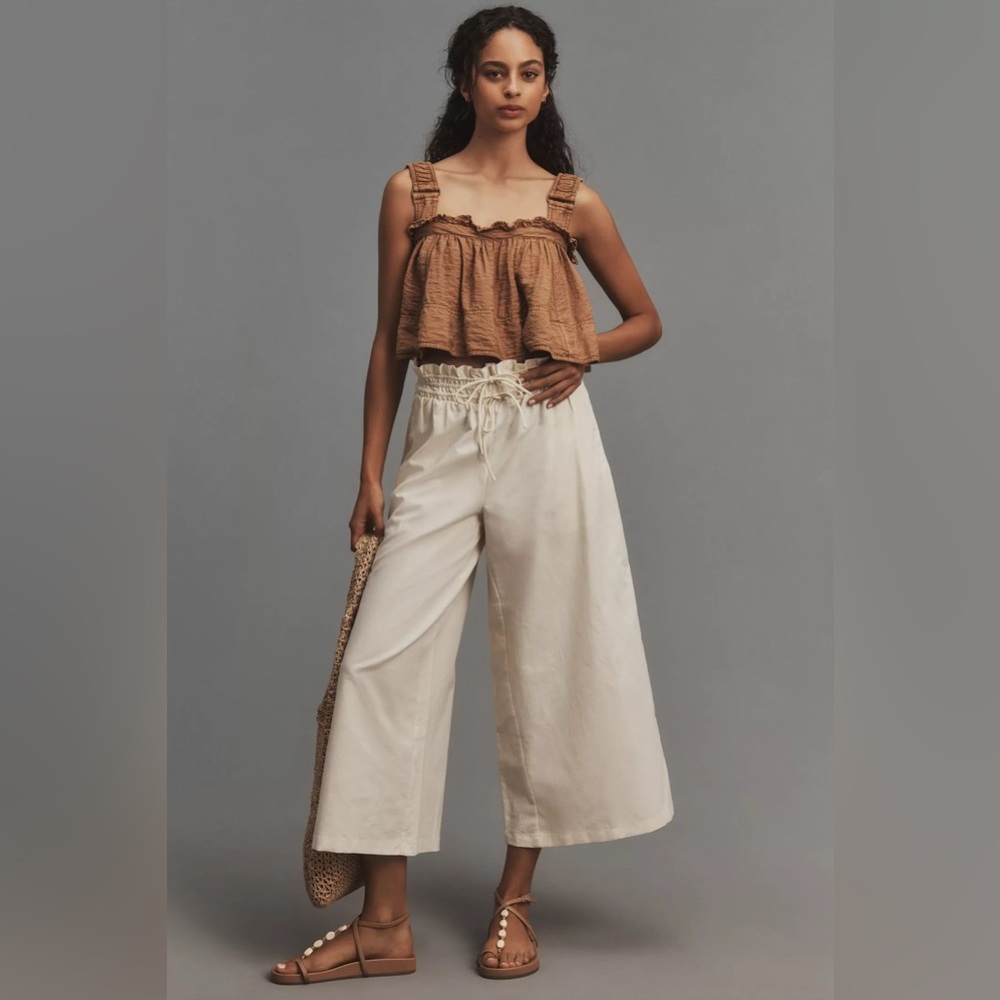 NWT Anthropologie Linen Pull-On Pants